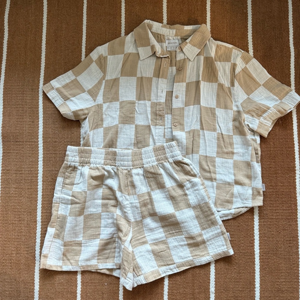 Brixton Mykonos Checkerboard Shirt & Shorts Set